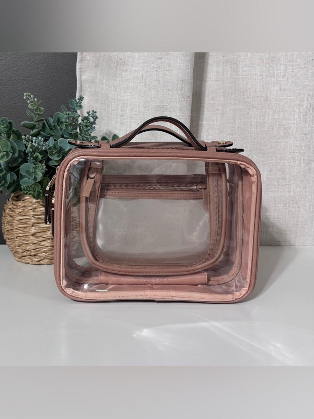 Calpak Medium Mauve Clear Cosmetics Case